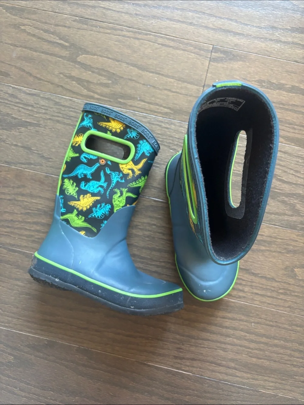 Bogs Kids Blue Dinosaur Rain Boots